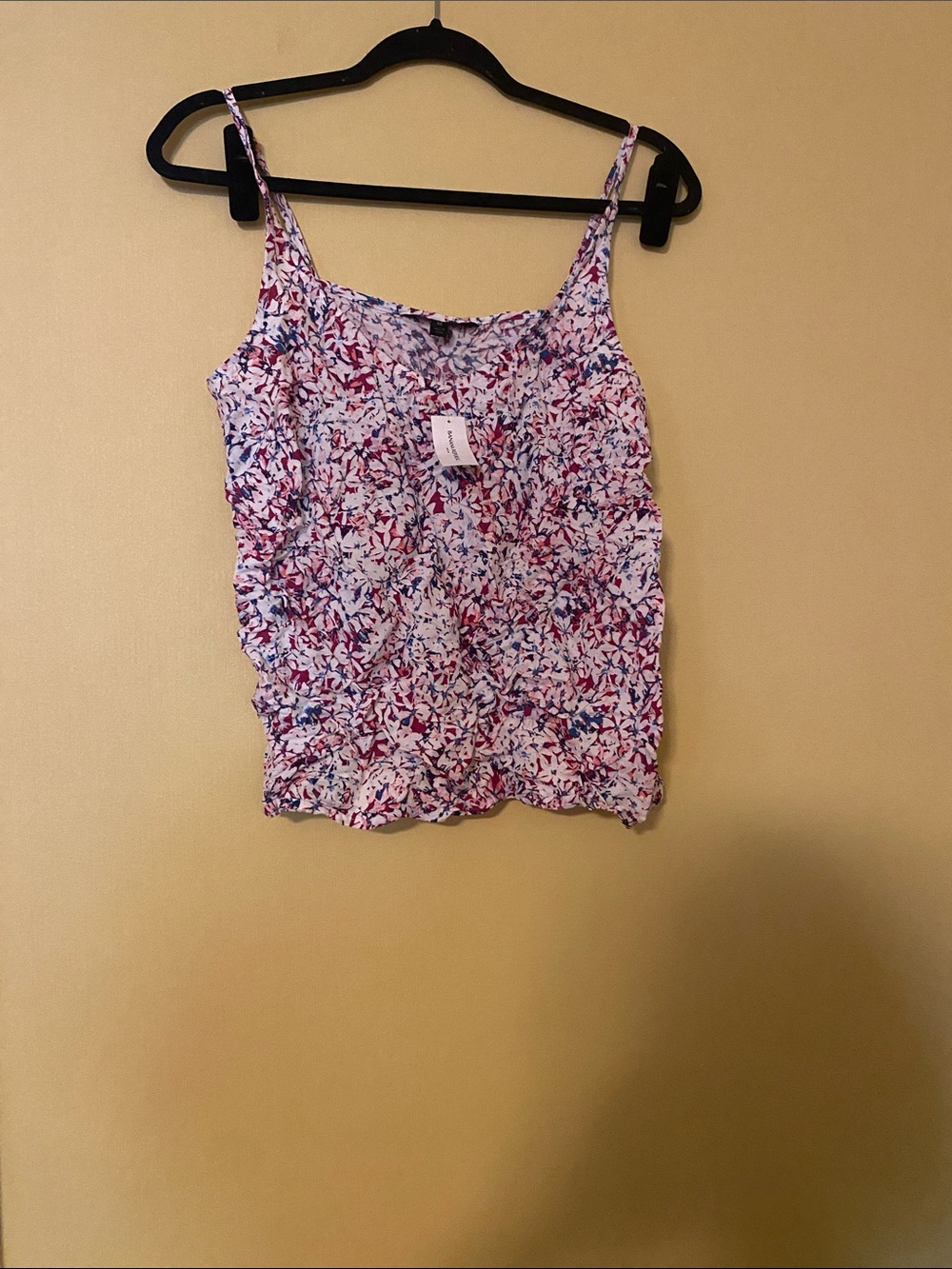Banana Republic Factory Pink and Blue Floral Spaghetti Strap Camisole